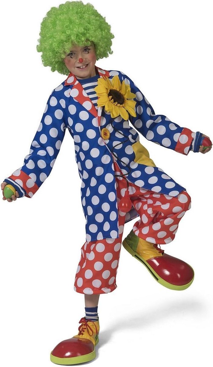 Clown & Nar Kostuum | Clown Carlo Kind | Maat 164 | Carnaval kostuum | Verkleedkleding